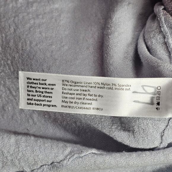 Eileen Fisher Petite Long Sleeve Crew Neck Linen Blend Pullover in Rain Size PL - Picture 4 of 5